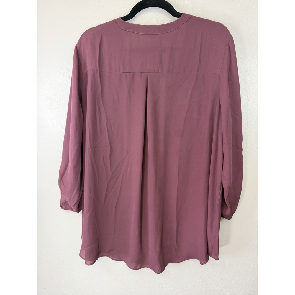 CATO Plus Size Maroon 1/4‎ Zip up Blouse Size 18/20 - Picture 5 of 5